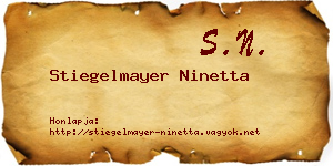 Stiegelmayer Ninetta névjegykártya